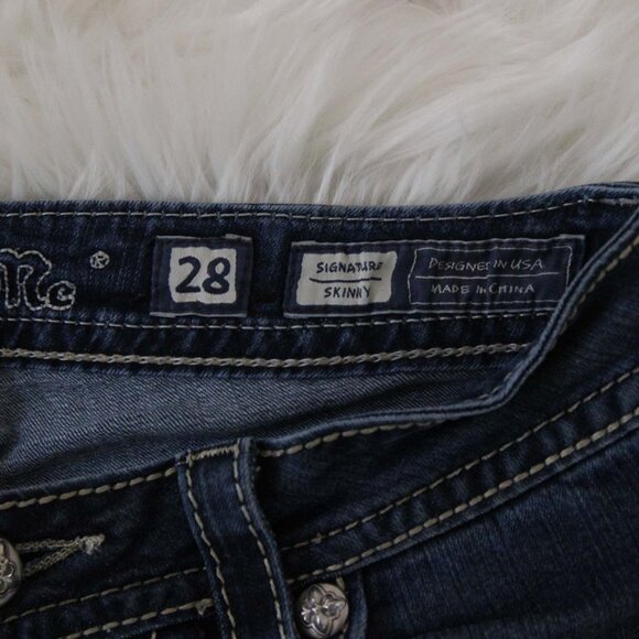 Miss Me Jeans Womens Low Rise Skinny Dark Wash Size 28 *Read* - Picture 6 of 15